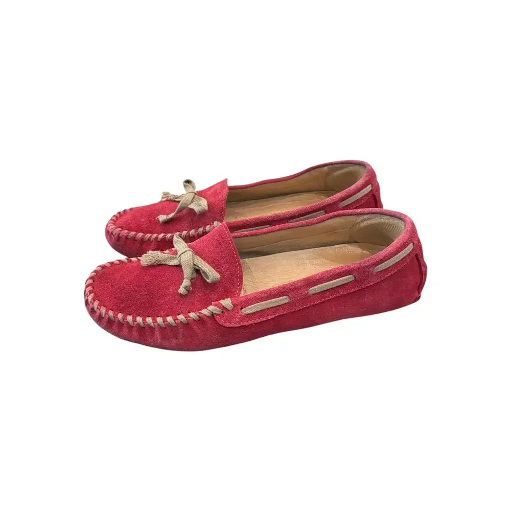 Vera Wang Dorian Pink Suede Moccasin Loafers Driving Shoes 8M EU 39
